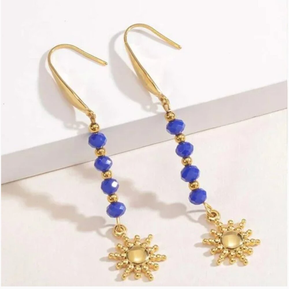 ⭐️❤️ FREE Beaded Sun Boho Peasant Hipster Zodiac Sky Chic Modern Classy Earrings